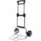 Diable de transport pliable tube d’acier, chromé aluminium H. 1120 mm L. pelle 420xl495 mm capacité de charge 100 kg