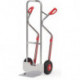 Diable en tubes d’acier H. 1300 mm pelle-L250xl320 mm pneumatique capacité de charge 200 kg couleur alu FETRA