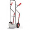 Diable en tubes d’acier H. 1300 mm pelle-L250xl320 mm pneumatique capacité de charge 200 kg couleur alu FETRA
