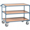 Table roulante 3 surfaces de chargement L1000xl600 mm bleu pigeonRAL 5014 cap.