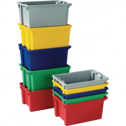 Bac gerbable-emboîtable PP gris L300xl200xH150 mm
