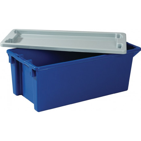 Couvercle L590xl380 mm gris polystyrène adapté au bacs gerbables-emboîtables