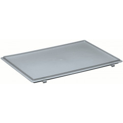 Couvercle à charnières polypropylène L300xl200 mm gris pour caisses de transport gerbables LOCKWEILER