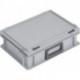 Coffrets en plastique L400xl300xH133 mm PP 1 poignée fermoir coulissant gris 10 l LOCKWEILER
