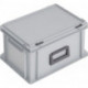 Coffrets en plastique L400xl300xH233 mm PP 1 poignée fermoir coulissant gris 20l