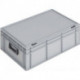 Coffrets en plastique L600xl400xH233 mm PP 2 poignées fermoir coulissant gris 42 l