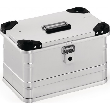 Boîte en aluminium L432xl335xH277 mm 29 l avec fermoir à déclic et angles d’empil.