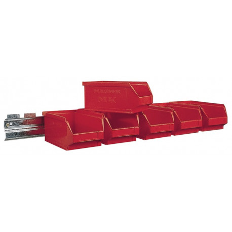 Jeu de boîtes de rangement ouvertes H50xl602xP100 mm acier galvanisé avec boîtes de rangement ouv. 6 x MK6 rouge MAUSER