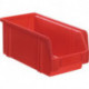 Boîte de rangement à ouverture frontale L350/300xl200xH200 mm PS rouge LA-KA-PE (Par 10)