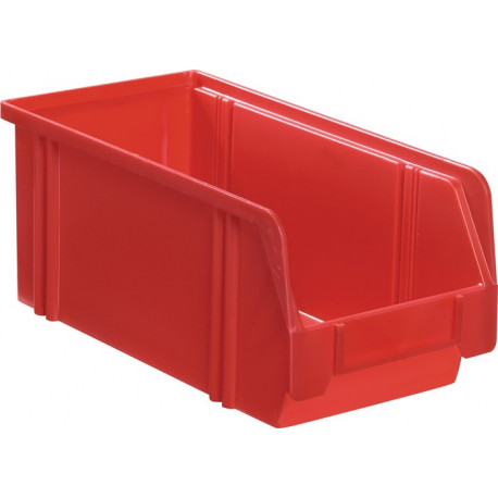 Boîte de rangement à ouverture frontale L350/300xl200xH200 mm PS rouge LA-KA-PE (Par 10)