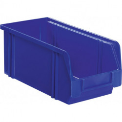 Boîte de rangement à ouverture frontale L350/300xl200xH200 mm PS bleu LA-KA-PE (Par 10)