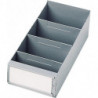 Séparation pour boîte pour étagère l. 160 mm PS gris 25 pièces/sachet LA-KA-PE