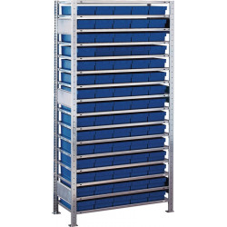 Étagère à emboîter H2000xl1000xP400 mm étagère de base 16 supports en acier 75 x