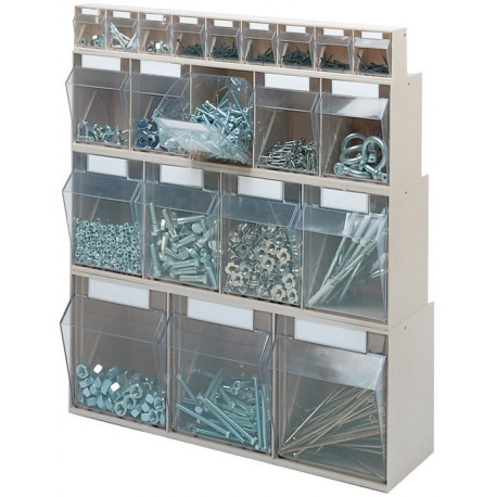 Casier transparent H113xl600xP91 mm 6 x B plastique beige LOCKWEILER
