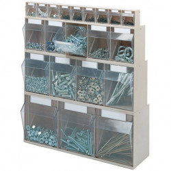 Casier transparent H242xl600xP203 mm 3 x E plastique beige LOCKWEILER