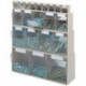 Casier transparent H164xl600xP134 mm 5 x C plastique bleu LOCKWEILER