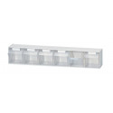 Casier transparent H113xl600xP91 mm 6 x B plastique blanc LOCKWEILER
