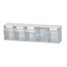 Casier transparent H164xl600xP134 mm 5 x C plastique blanc LOCKWEILER