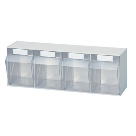 Casier transparent H207xl600xP172 mm 4 x D plastique blanc LOCKWEILER