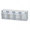 Casier transparent H207xl600xP172 mm 4 x D plastique blanc LOCKWEILER