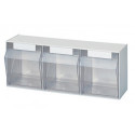 Casier transparent H242xl600xP203 mm 3 x E plastique blanc LOCKWEILER