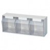 Casier transparent H242xl600xP203 mm 3 x E plastique blanc LOCKWEILER