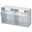 Casier transparent H353xl600xP306 mm 2 x F plastique blanc LOCKWEILER