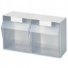 Casier transparent H353xl600xP306 mm 2 x F plastique blanc LOCKWEILER