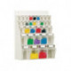 Casier transparent H684xl600xP185 mm 18 x A, 6 x B, 5 x C, 4 x D plastique blanc LOCKWEILER