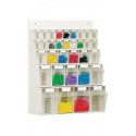 Casier transparent H684xl600xP185 mm 18 x A, 6 x B, 5 x C, 4 x D plastique blanc LOCKWEILER