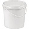 Seau 10 l plastique blanc alimentaire blanc av poignée avec profilé et couv. cl