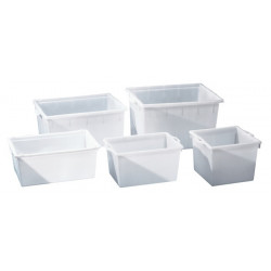 Récipient en plastique rectangulaire 65 l PE nature L650xl450xH330 mm forme coni