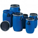 Tonnelet cylindrique 30 l polyéthylène bleu 2 poignées de transport D. d’ouverture de remplissage 255 mm GRAF