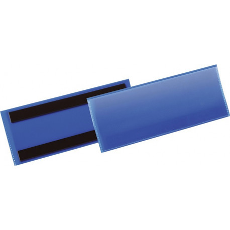 Pochette à étiquettes l.210xH74 mm bleu magnétique 50