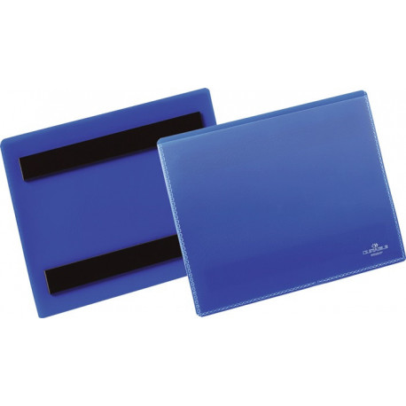 Pochette à étiquettes l.148xH105 mm bleu magnétique 50