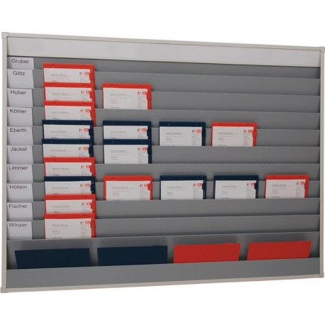 Tableau d'organisation H1282xl1580xP78 mm 10 rails gris EICHNER