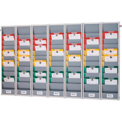 Tableau d'organisation H1282xl1700xP78 mm 5 rangées profil mural compris EICHNER