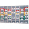 Tableau d'organisation H1282xl2300xP78 mm 7 rangées profil mural compris EICHNER