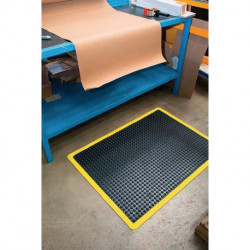 Revêtement de sol du poste de travail tapis fini L1200xl.900xép.14 mm noir/jaune