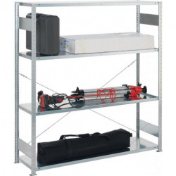 Rayonnage à grands compartim. à emboîter H2000xl1700xP600 mm étagère de base gal