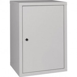 Armoire à suspendre H600xl400xP300 mm tôle pleine, 1 fond tôle d’acier gris clair, RAL 7035/gris clair,RAL 7035