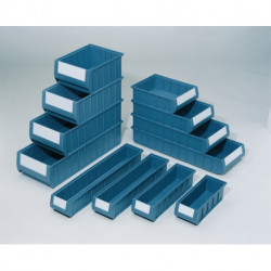 Boîte pour étagère L400xl117xH90 mm bleu PP (Par 16)
