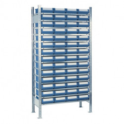 Étagère à emboîter H2000xl1000xP500 mm étagère de base 14 supports en acier 56 x