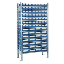 Étagère à emboîter H2000xl1000xP300 mm étagère de base 14 supports en acier 56 x 1, 28 x 2