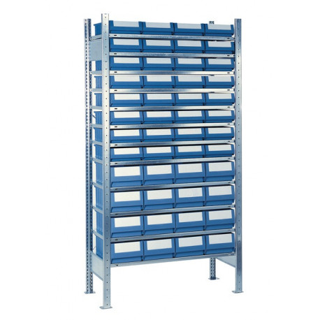Étagère à emboîter H2000xl1000xP300 mm étagère de base 12 supports en acier 32 x 2, 16 x 3