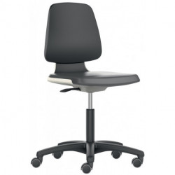 Chaise d’atelier pivotante Labsit rouleaux coque de siège bleu tissu Supertec noir 450-650 mm BIMOS