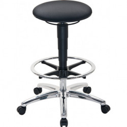 Tabourets pivotants rouleaux bloc. assise + anneau de pied tissu Supertec gris réglage de la hauteur du siège 510-780mm BIMOS