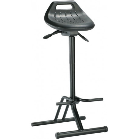 Siège assis-debout mousse intégrale réglage de la hauteur du siège 640-840mm tube d’acier noir pliable BIMOS