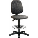 Chaise d’atelier pivotante Unitec patins + anneau de pied rembourrage tissu gris 580-850 mm BIMOS
