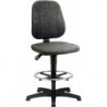 Chaise d’atelier pivotante Unitec patins + anneau de pied rembourrage tissu gris 580-850 mm BIMOS